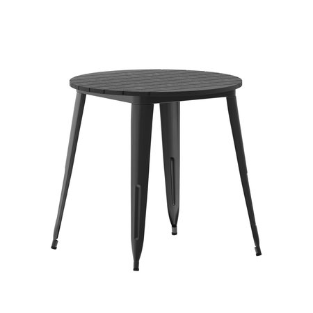 Flash Furniture 30 RD Dining Table Black Poly Top/Black Frame JJ-T14623-80-BKBK-GG